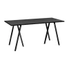 Table à manger Loop Stand incl. support 77,5x160 cm, Black-black linoleum-black ash