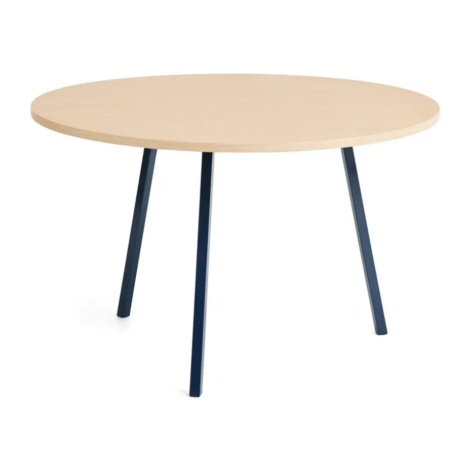Table à manger Loop Stand Ø120 cm, Deep blue-clear lacq. oak