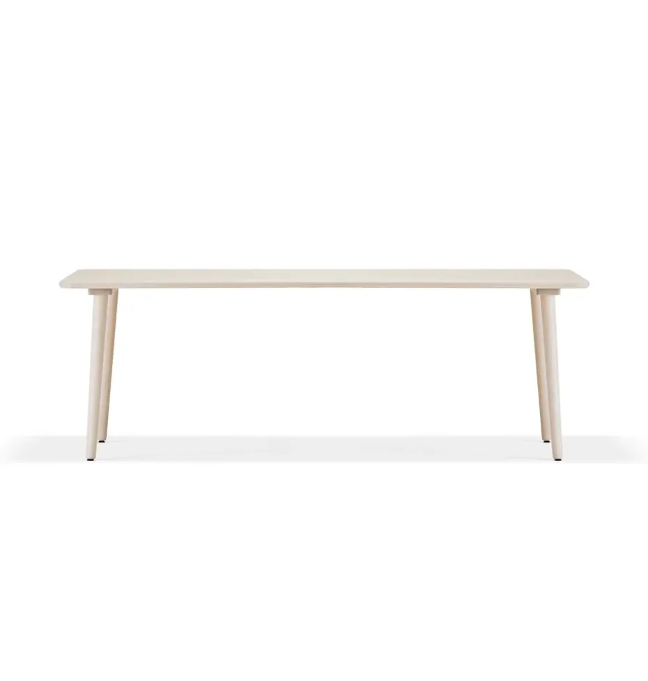 Table à manger Miss Tailor, bouleau laqué mat clair-235x82 cm