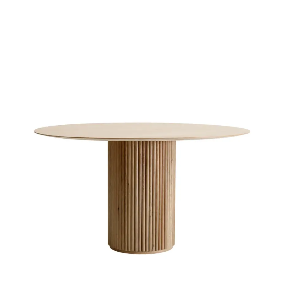 Table à manger Palais Royal, chêne teinté blanc (p2), support chêne teinté blanc