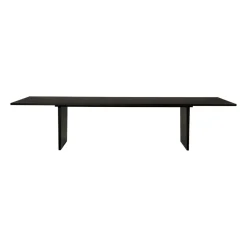 Table à manger Private 100x320 cm, Marron-chêne teinté noir