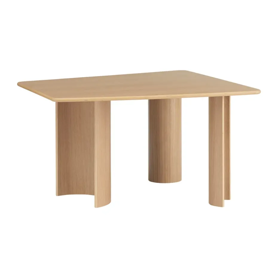 Table à manger Re-norm, Placage chêne laqué, 130x120 cm