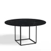 Table à manger ronde Florence, black marquina marble, ø 145 cm, structure noire