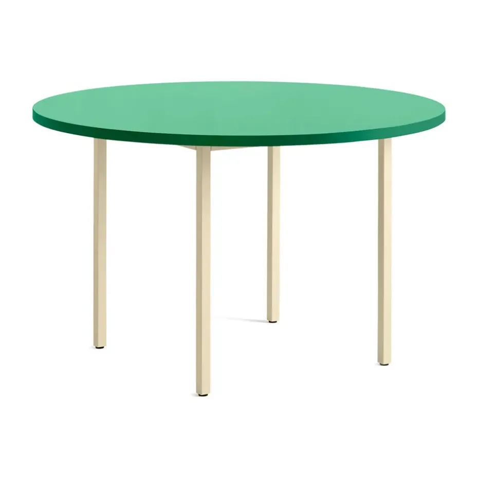 Table à manger Two-Colour Ø120 cm, Ivory-green mint