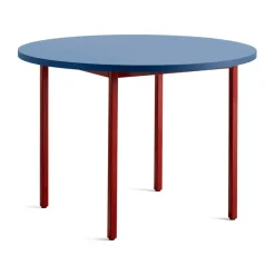 Table à manger Two-Colour Ø105 cm, Maroon red-blue
