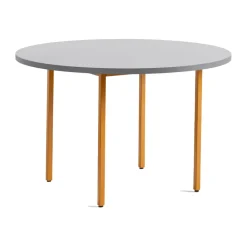 Table à manger Two-Colour Ø120 cm, Ochre-light grey