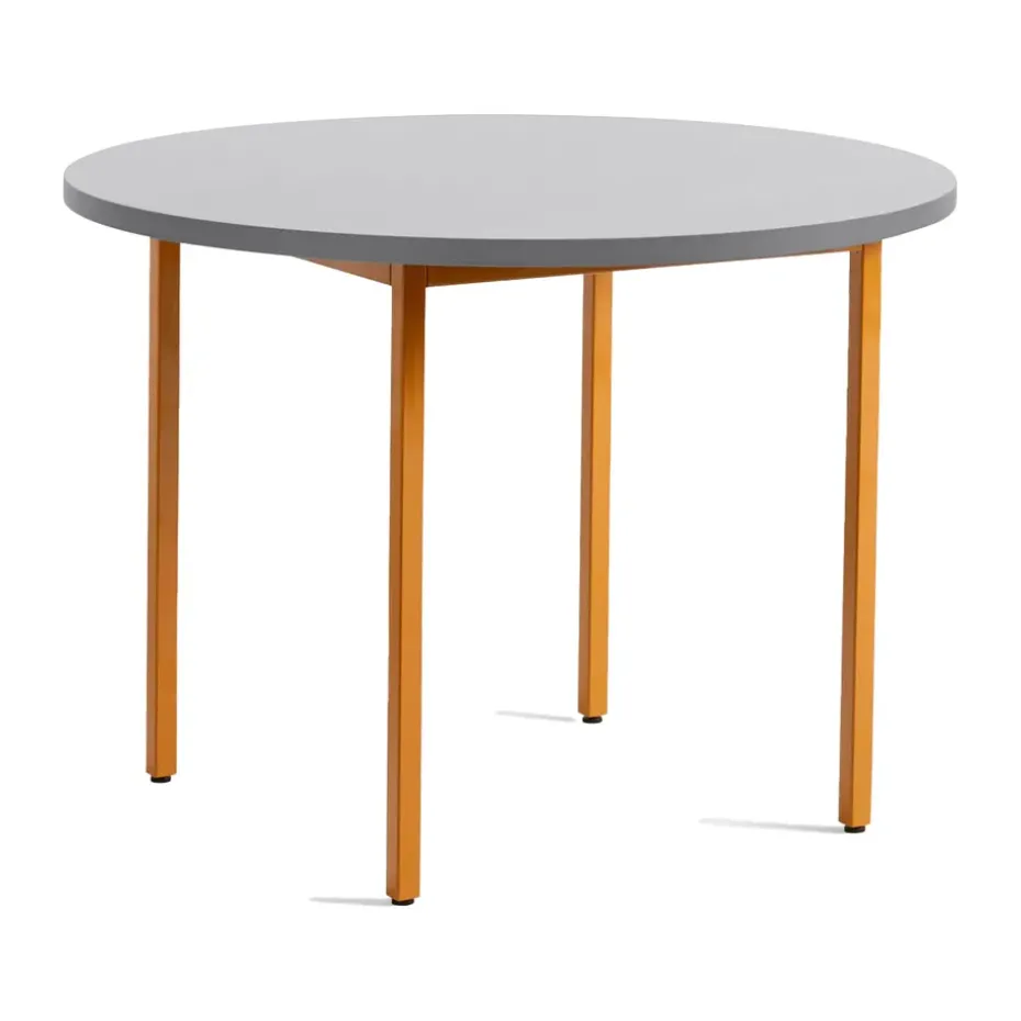 Table à manger Two-Colour Ø105 cm, Ochre-light grey