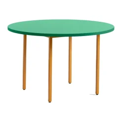Table à manger Two-Colour Ø120 cm, Ochre-green mint