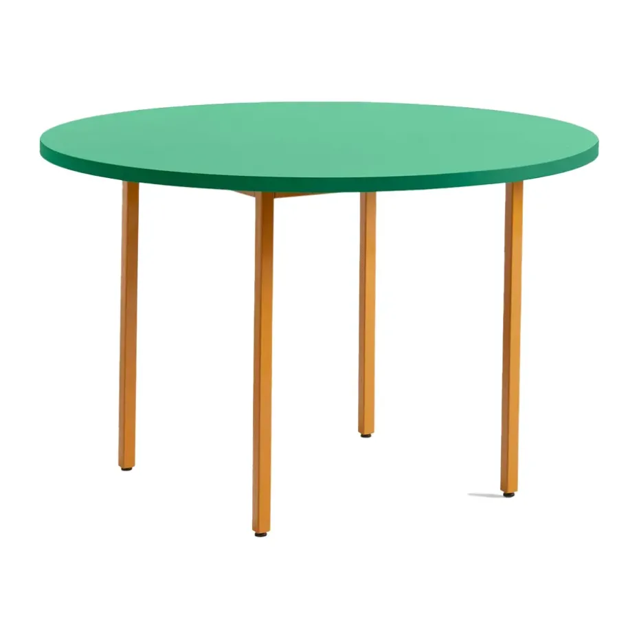 Table à manger Two-Colour Ø120 cm, Ochre-green mint