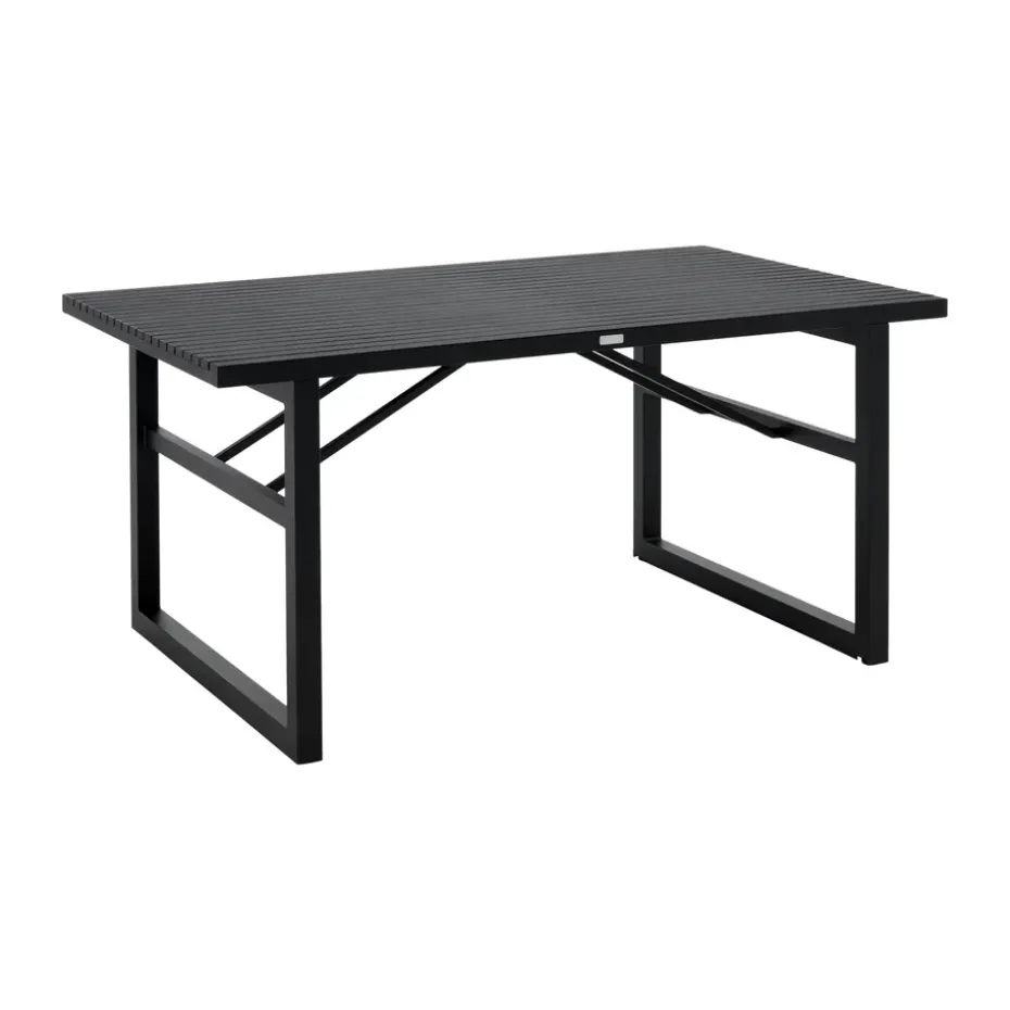 Table à manger Vevi, Noir 160 cm
