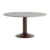 Table à pied central Midst, Marbre gris-dark red, Ø140 cm