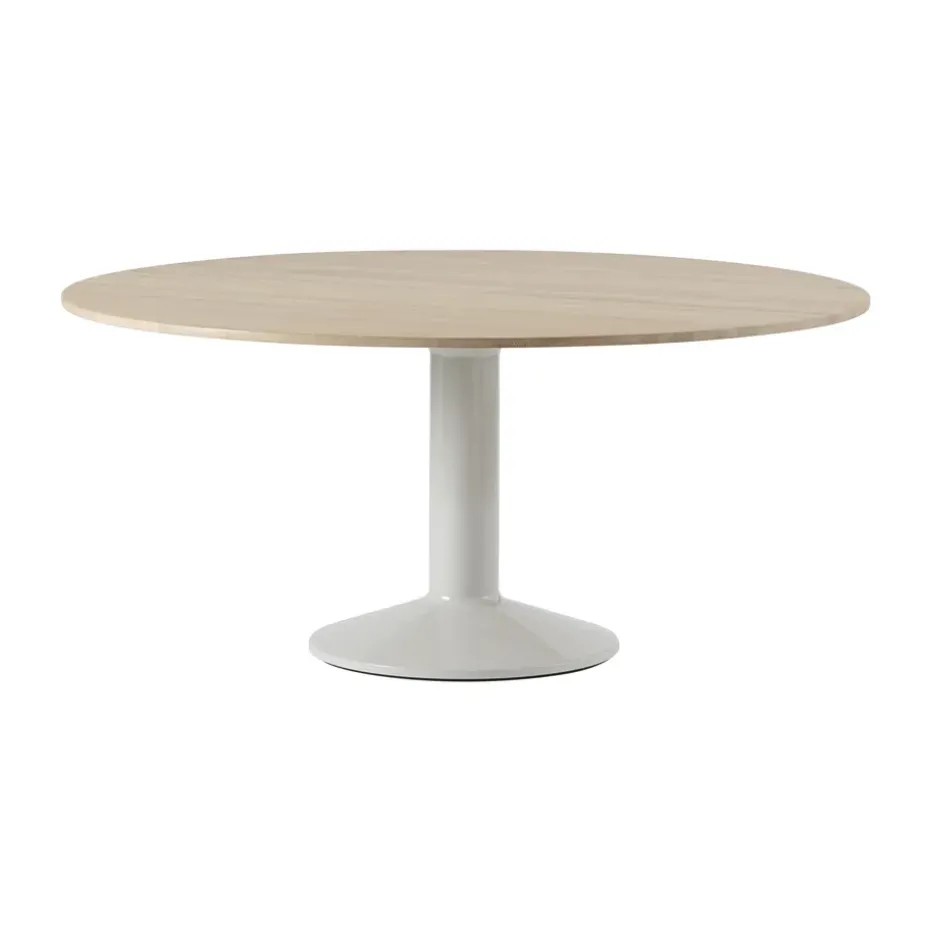 Table à pied central Midst, Oiled oak-grey, Ø160 cm