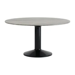 Table à pied central Midst, Marbre gris-black, Ø140 cm
