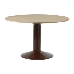 Table à pied central Midst, Oiled oak-dark red, Ø120 cm