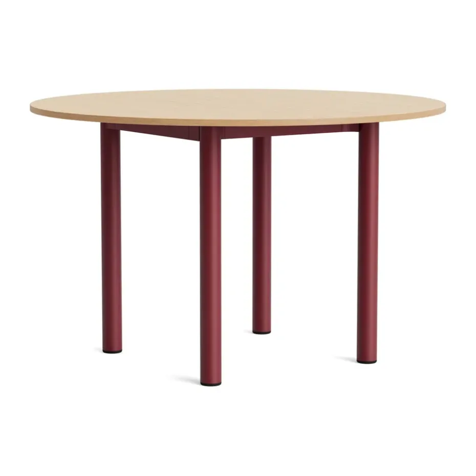 Table Annex Round, Laiton laqué Barn Red Aluminium, Ø120 cm
