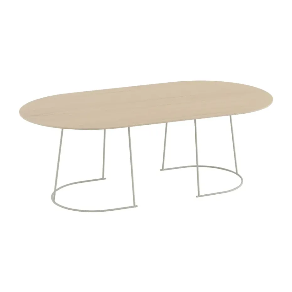 Table basse Airy, grand, Placage chêne laqué - off white