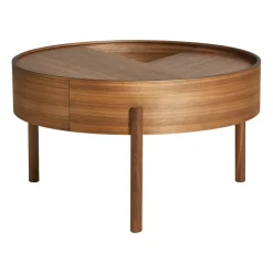 Table basse Arc Ø66 cm, Noyer