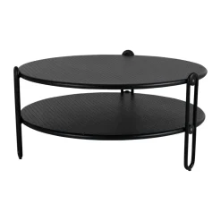 Table basse Blixt, Noir Ø85 cm