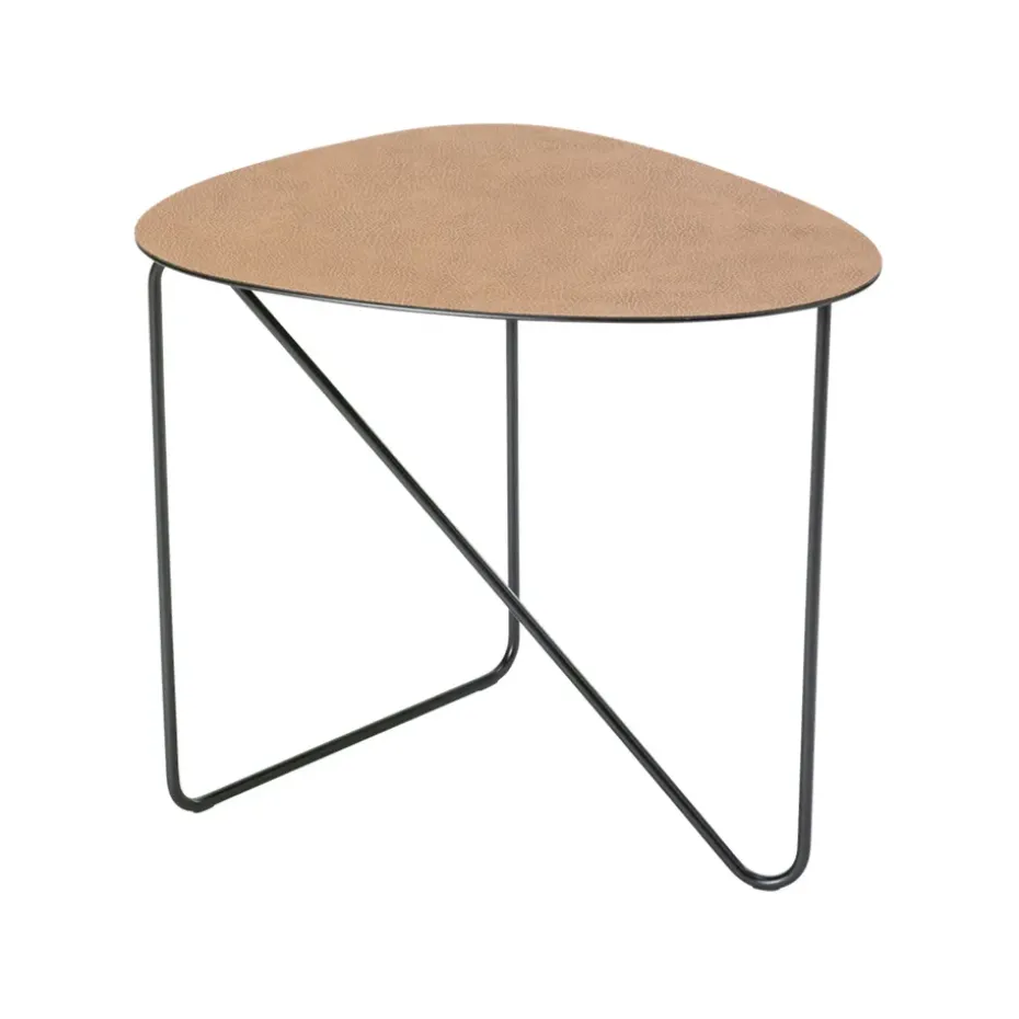 Table basse Curve, cuir nature, hippo, l