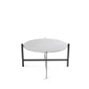 Table basse Deck, marbre blanc, support noir