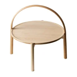 Table basse Elna, Frêne-blanc-Ø60 cm avec anse