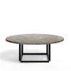 Table basse Florence, gris du marais marble, ø 90 cm, structure noire
