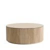 Table basse Grand Palais, chêne teinté blanc (p2), support en chêne teinté blanc