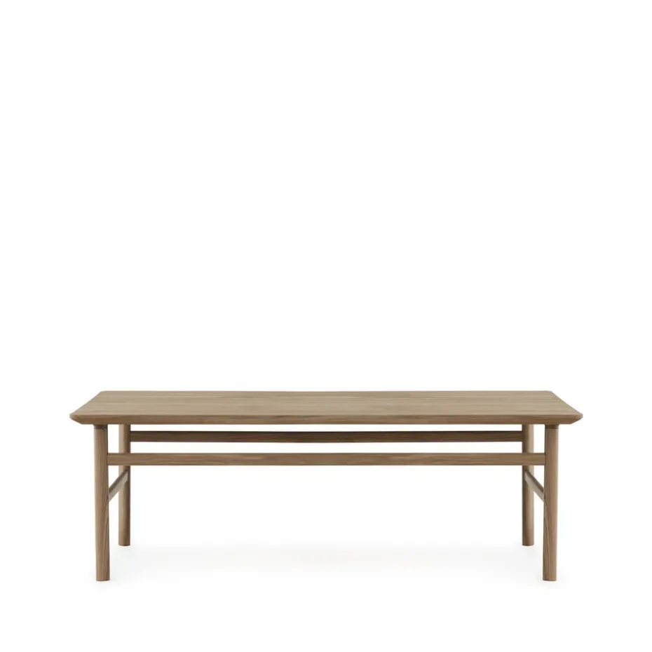 Table basse Grow, chêne laqué transparent, large