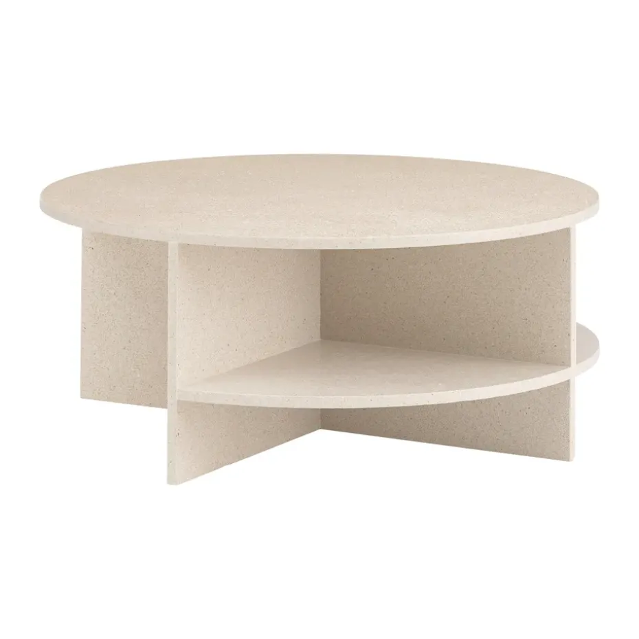 Table basse Halves, Taupe clair-terrazzo, Ø85 cm