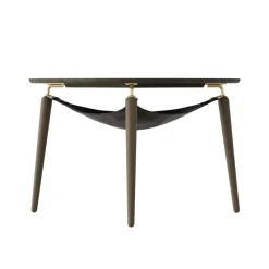 Table basse Hang Out, Chêne foncé-laiton