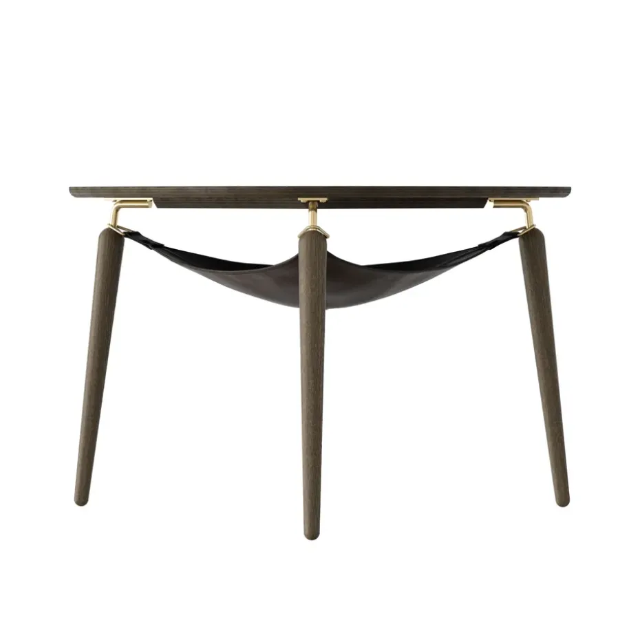 Table basse Hang Out, Chêne foncé-laiton