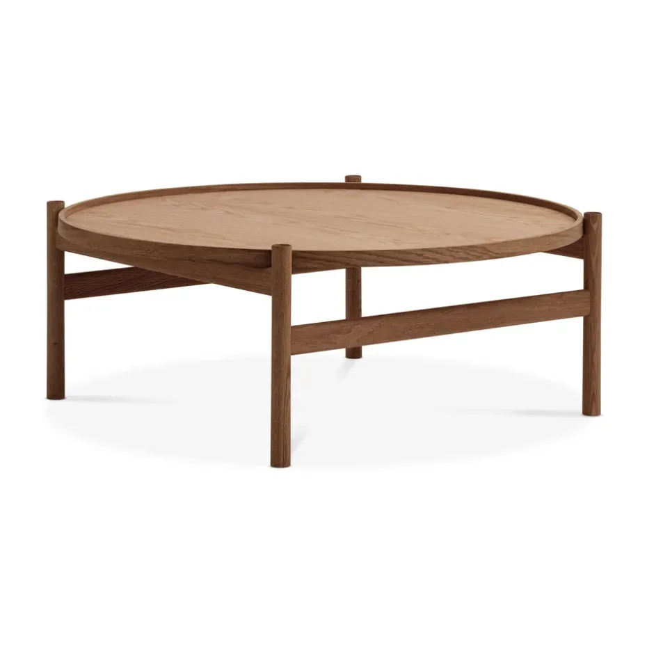 Table basse HB Ø 100 cm, Chêne huilé fumé