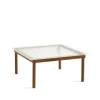 Table basse Kofi, Walnut-ribbed glass, 80 cm