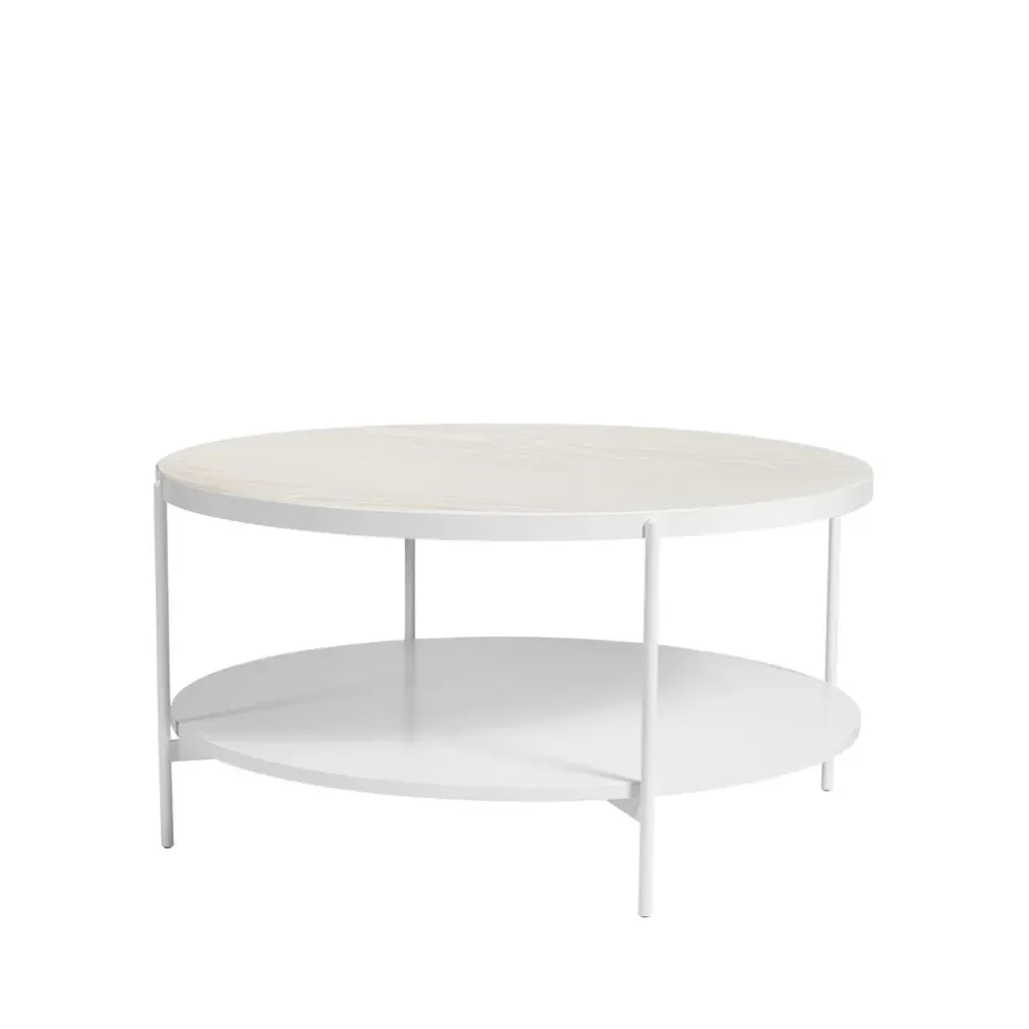 Table basse Lene, blanc, frêne pigmenté blanc