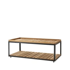 Table basse Level teak 62x122 cm, Lava grey