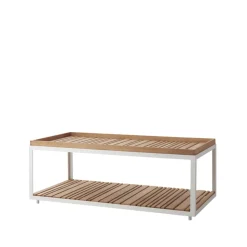 Table basse Level teak 62x122 cm, White