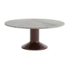 Table basse Midst, Grey marble-dark red, Ø90 cm