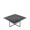Table basse Ninety, marbre marquina, support noir