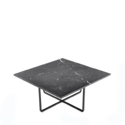 Table basse Ninety, marbre marquina, support noir