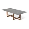 Table basse Ninety 60x120 cm, dessous en chêne fumé, Marbre gris