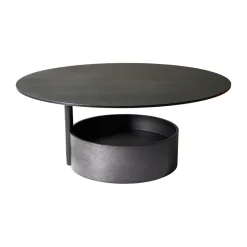 Table basse Parasol L Ø90 cm, Dark stained oak