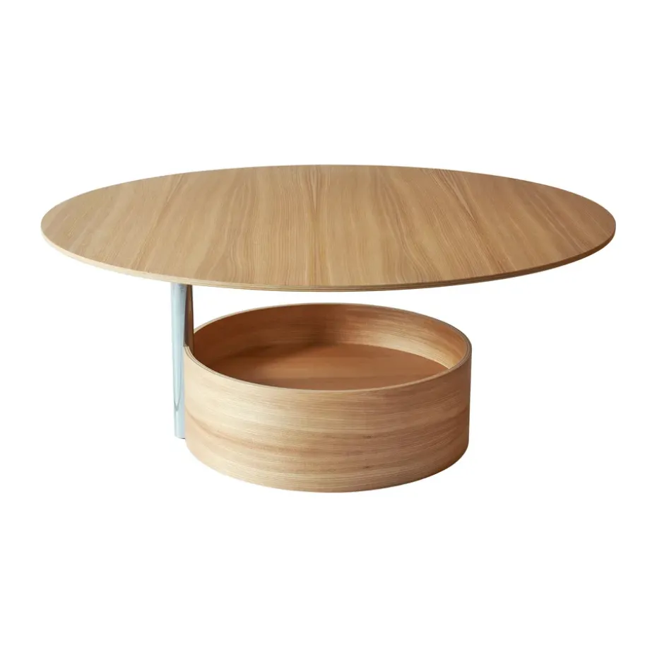 Table basse Parasol L Ø90 cm, Oak