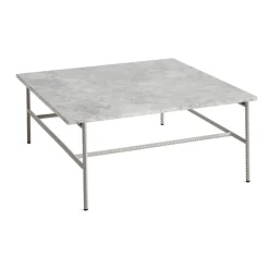 Table basse Rebar 80x84x33 cm, Grey marble-fossil