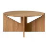 Table basse Simple XL Ø78 cm, Chêne laqué chaud
