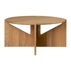 Table basse Simple XL Ø78 cm, Chêne laqué chaud