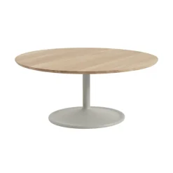 Table basse Soft Ø95 cm, Solid oak-grey
