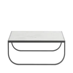 Table basse Tati High, marbre blanc, support storm grey