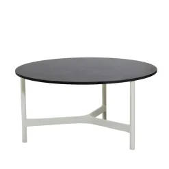 Table basse Twist large Ø90 cm, Dark grey-white