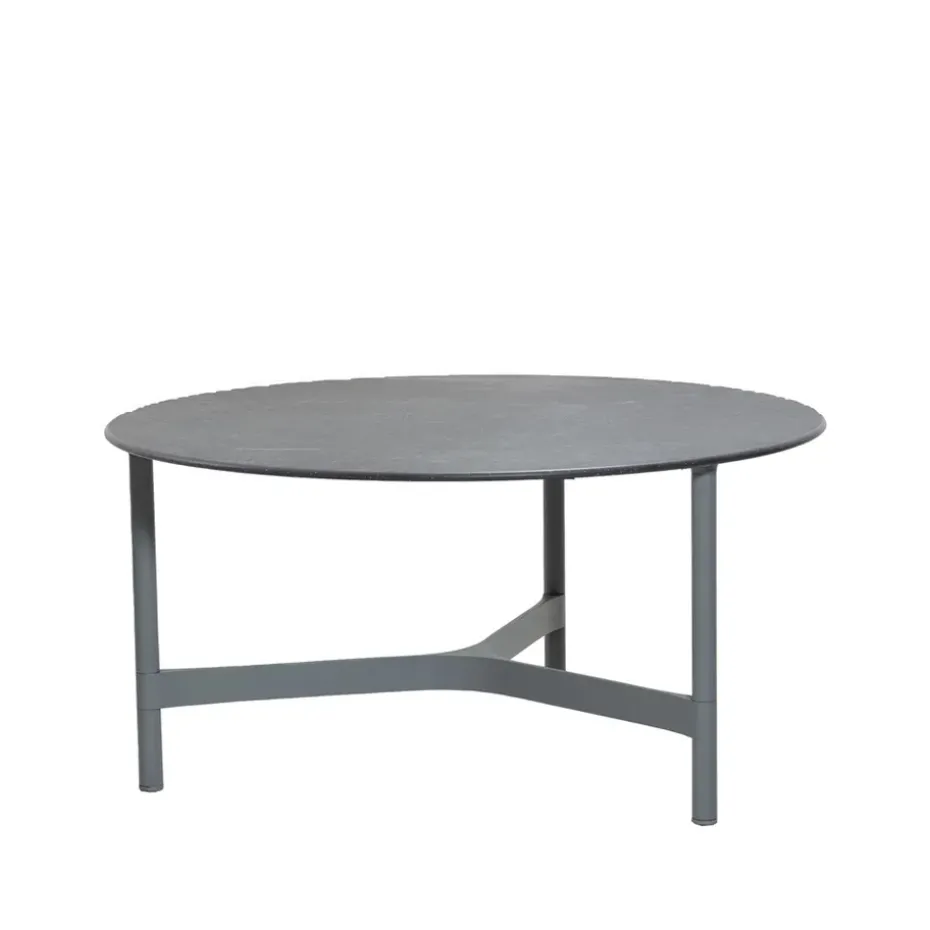Table basse Twist large Ø90 cm, Fossil black-light grey