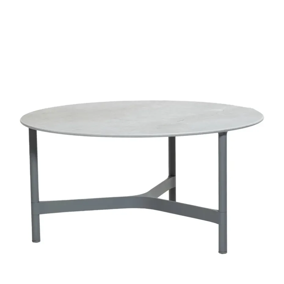 Table basse Twist large Ø90 cm, Fossil grey-light grey
